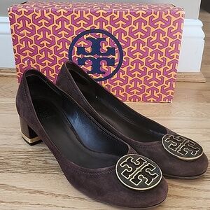 Tory Burch Suede Logo Pumps
